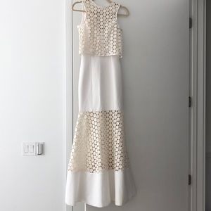 Nicholas ivory geo lace dress
